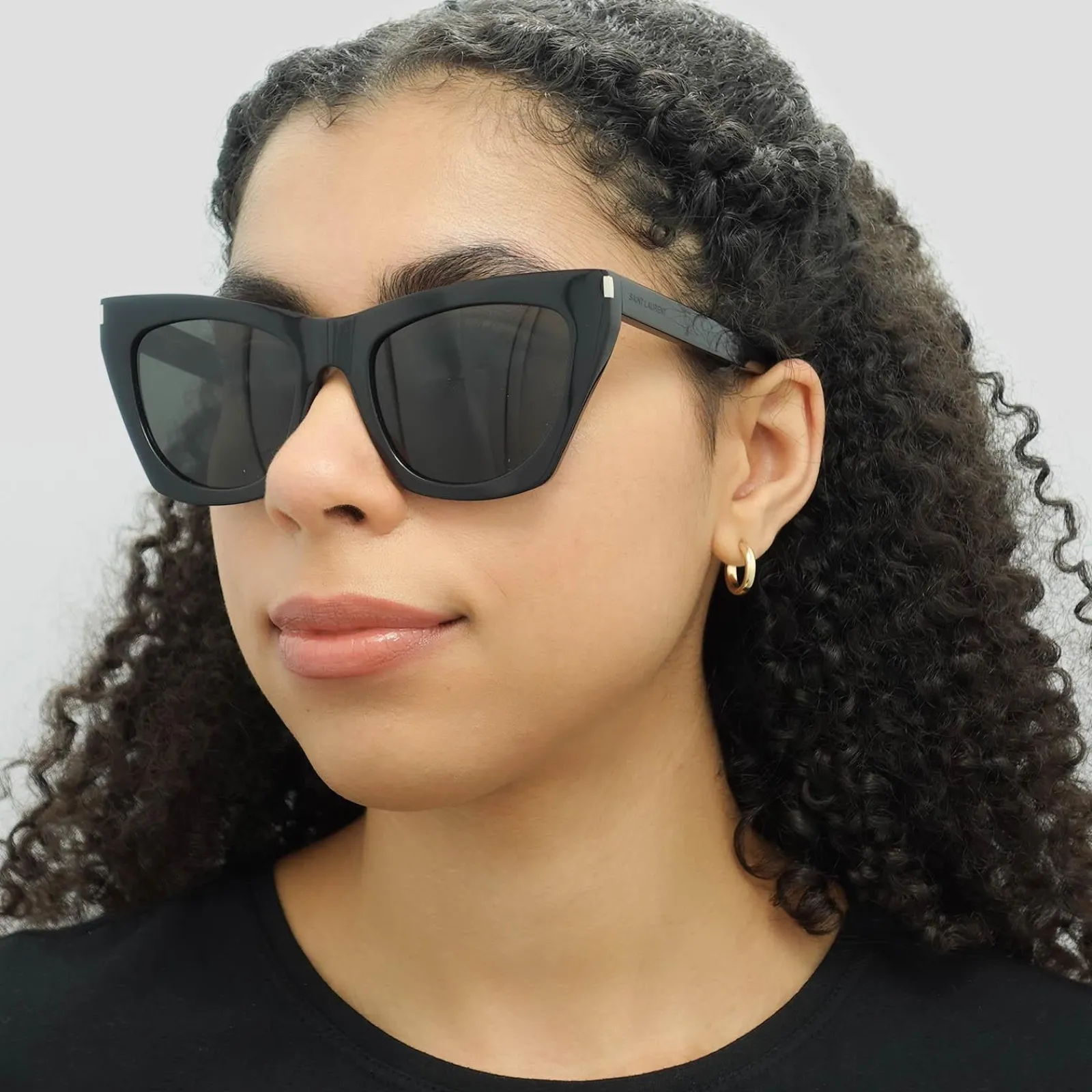 Saint Laurent Saint Laurent|Cat-Eye^Sunglasses SL 214 KATE 001 Black Grey
