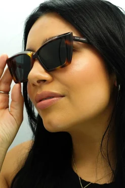 Saint Laurent Saint Laurent|Cat-Eye^Sunglasses SL657 002 Havana Black