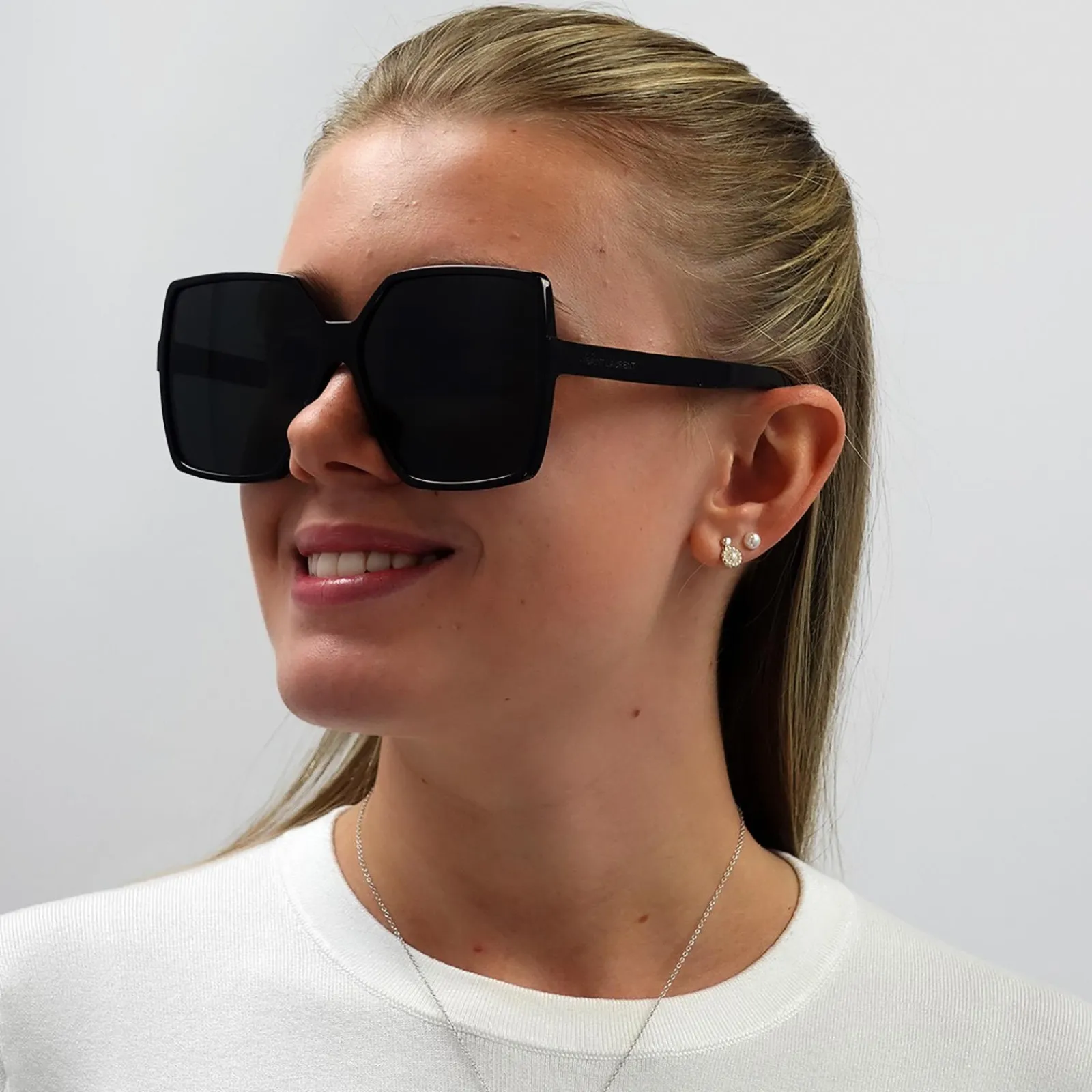 Saint Laurent Saint Laurent|Square^Sunglasses SL 232 BETTY 001 Black Grey