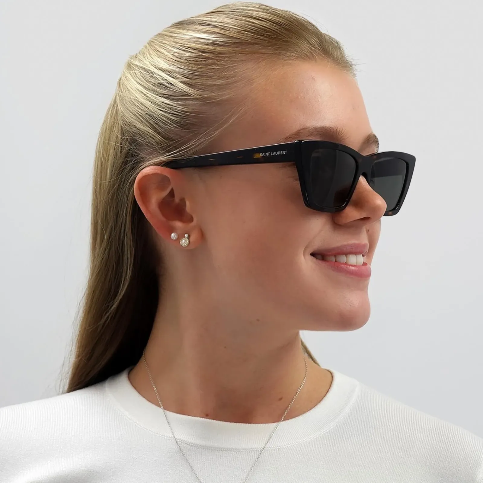 Saint Laurent Cat-Eye|Saint Laurent^Sunglasses SL 276 MICA 002 Dark Havana Grey
