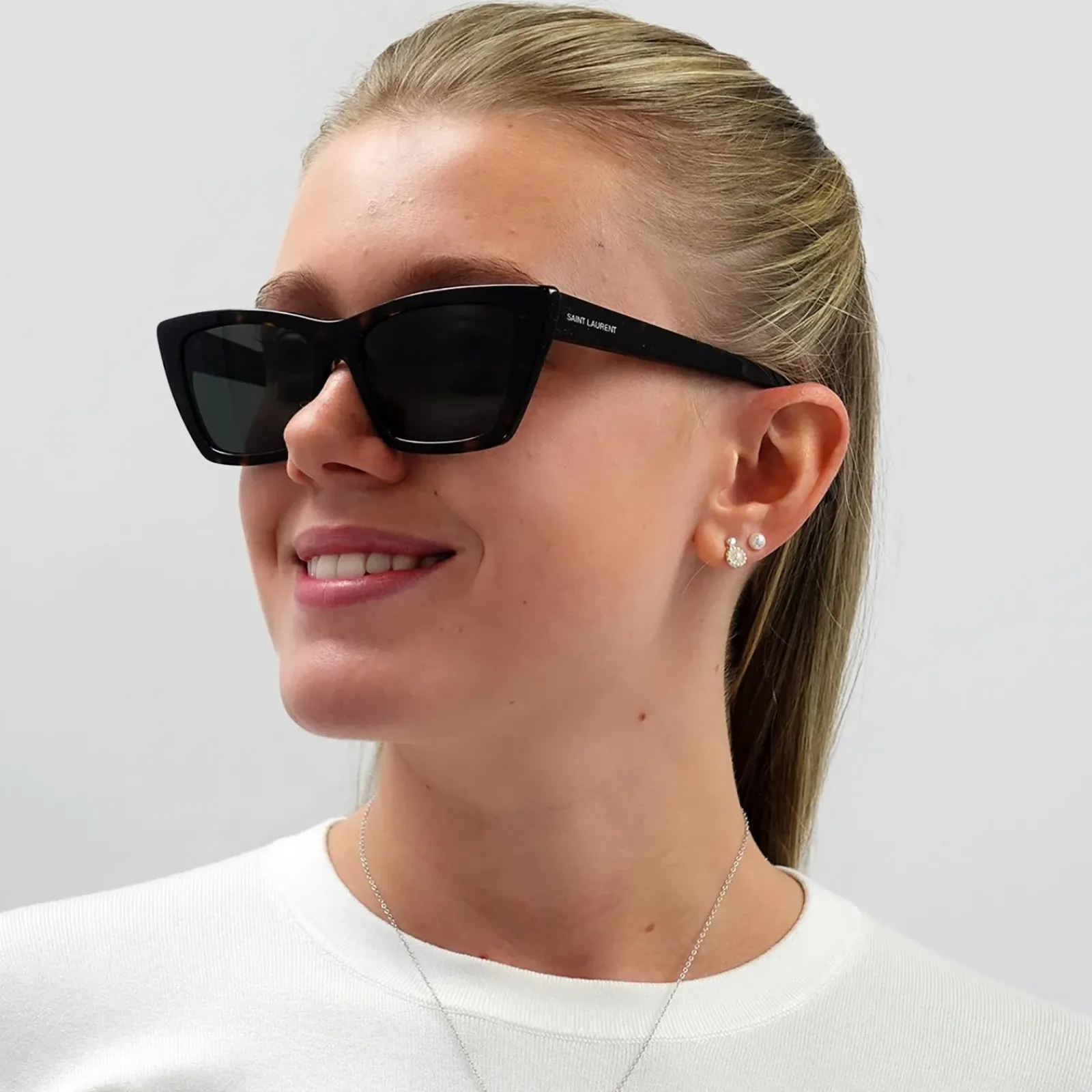 Saint Laurent Cat-Eye|Saint Laurent^Sunglasses SL 276 MICA 002 Dark Havana Grey
