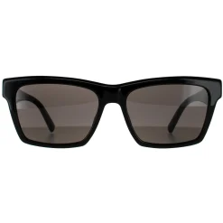 Saint Laurent Saint Laurent|Rectangle^Sunglasses SL M104 002 Shiny Black Dark Grey