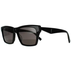 Saint Laurent Saint Laurent|Rectangle^Sunglasses SL M104 002 Shiny Black Dark Grey