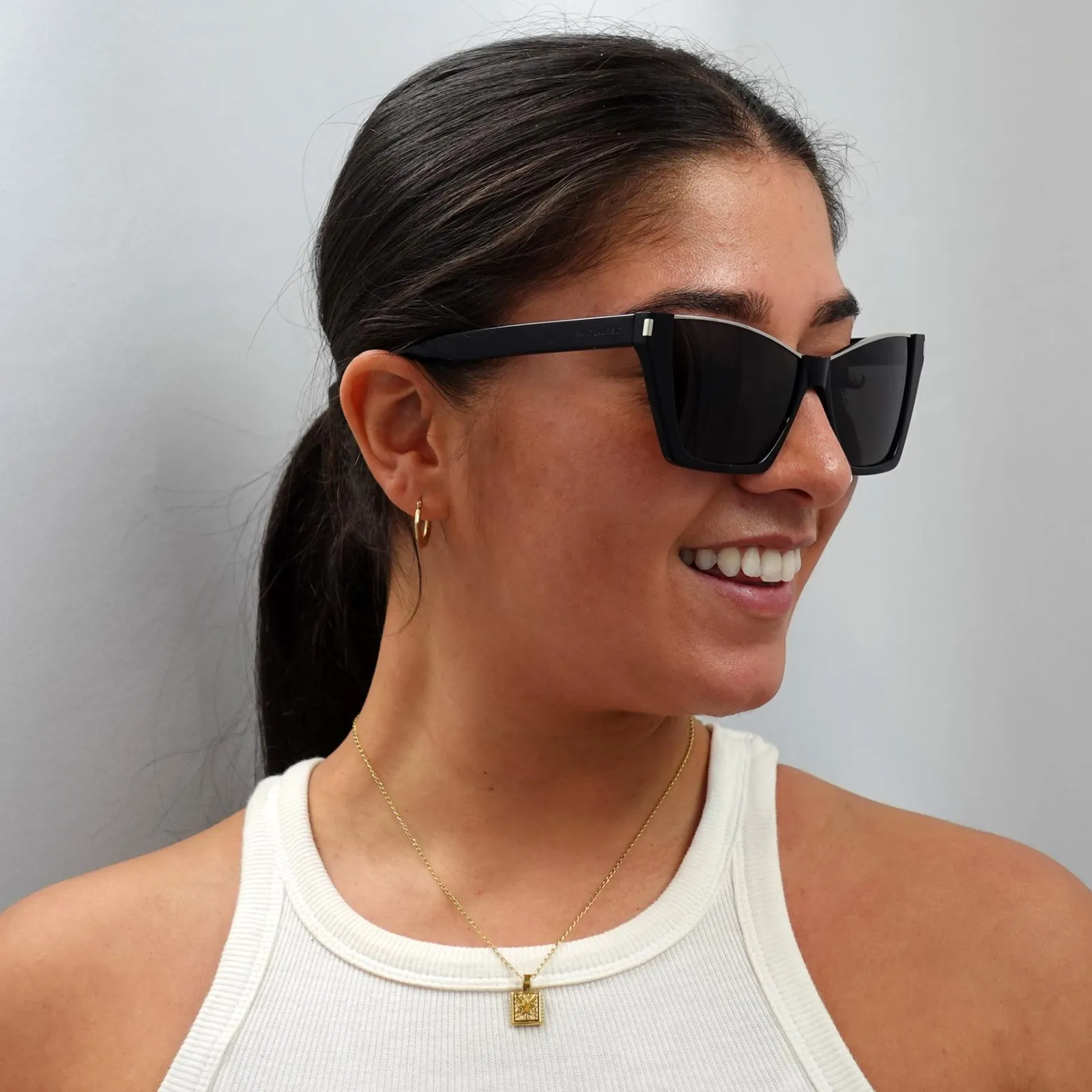 Saint Laurent Saint Laurent|Cat-Eye^Sunglasses SL369 KATE 001 Black Black