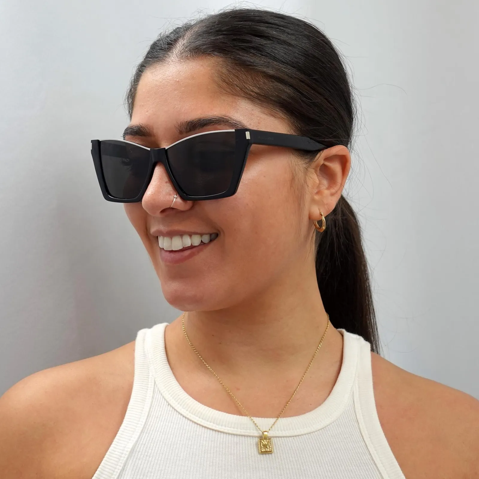 Saint Laurent Saint Laurent|Cat-Eye^Sunglasses SL369 KATE 001 Black Black