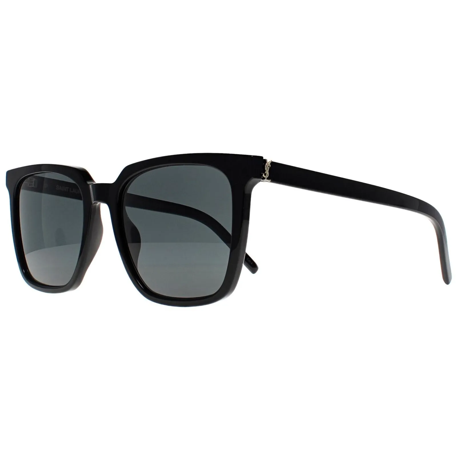 Saint Laurent Square|Saint Laurent^Sunglasses SL M146 001 Shiny Black Dark Grey