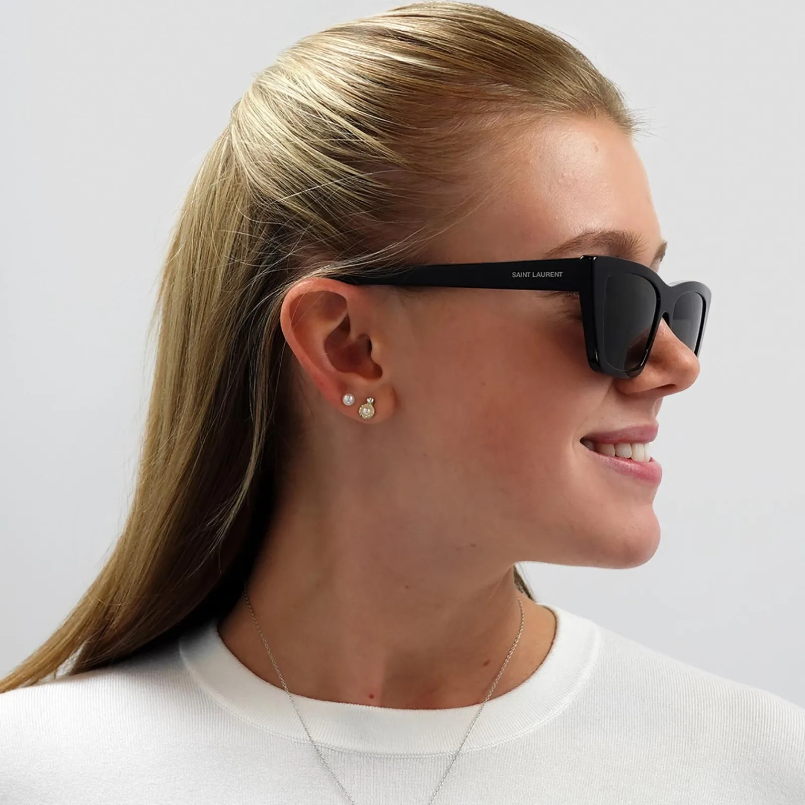 Saint Laurent Saint Laurent|Cat-Eye^Sunglasses SL 276 MICA 001 Black Grey