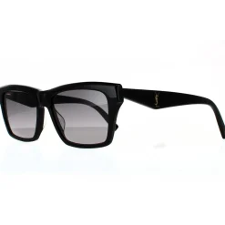 Saint Laurent Saint Laurent|Rectangle^Sunglasses SL M104 001 Shiny Black Grey Gradient