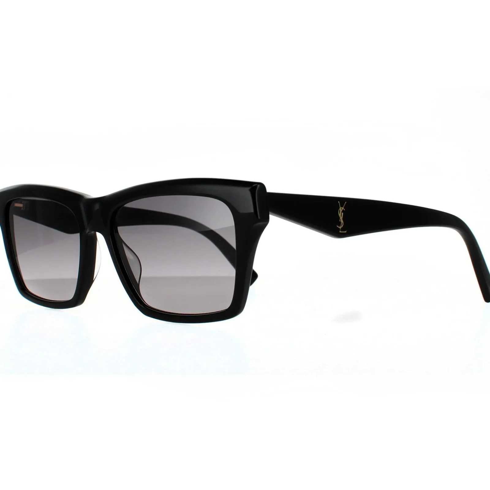 Saint Laurent Saint Laurent|Rectangle^Sunglasses SL M104 001 Shiny Black Grey Gradient