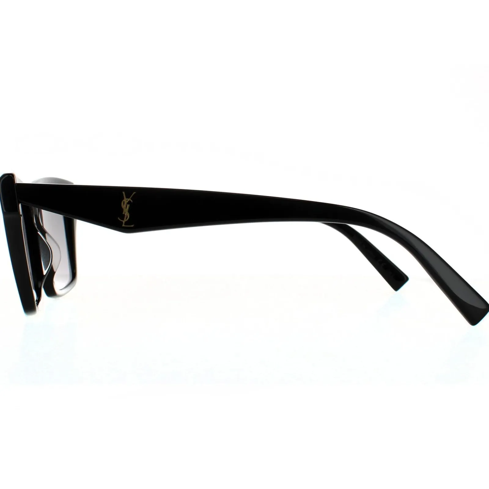 Saint Laurent Saint Laurent|Rectangle^Sunglasses SL M104 001 Shiny Black Grey Gradient