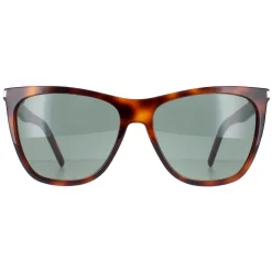Saint Laurent Square|Saint Laurent^Sunglasses SL 526 002 Shiny Medium Havana Solid Green