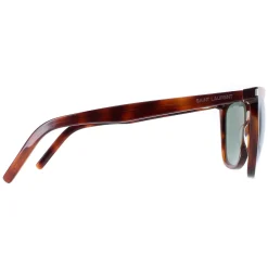 Saint Laurent Square|Saint Laurent^Sunglasses SL 526 002 Shiny Medium Havana Solid Green