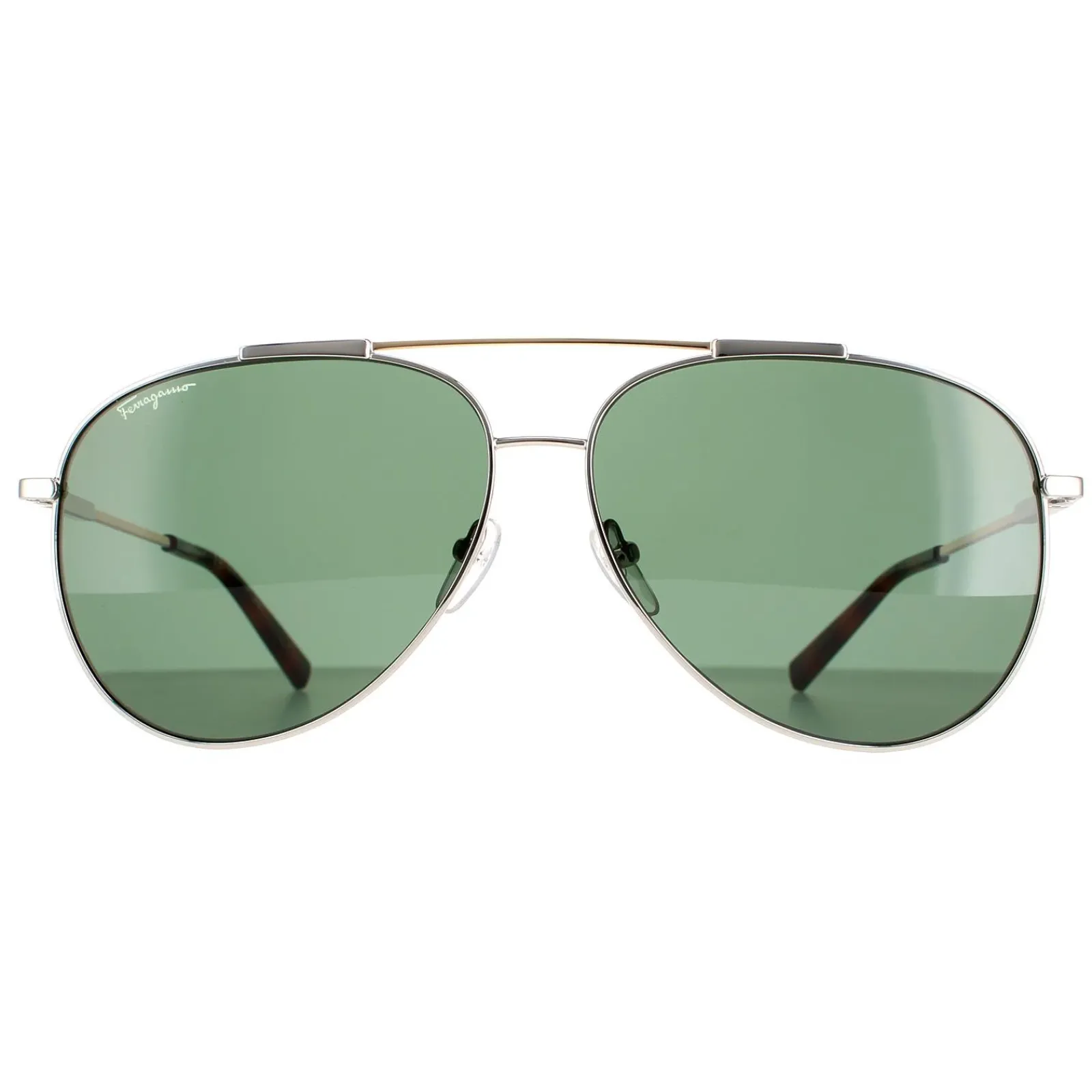 Salvatore Ferragamo Aviator|Aviator^Sunglasses SF265S 723 Gold Tortoise Green