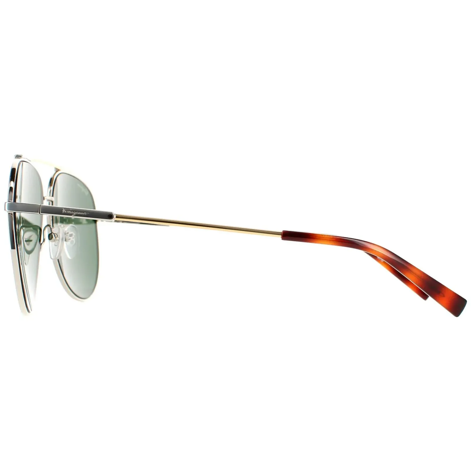 Salvatore Ferragamo Aviator|Aviator^Sunglasses SF265S 723 Gold Tortoise Green