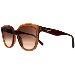 Salvatore Ferragamo Square^Sunglasses SF977S 210 Crystal Brown Brown Gradient
