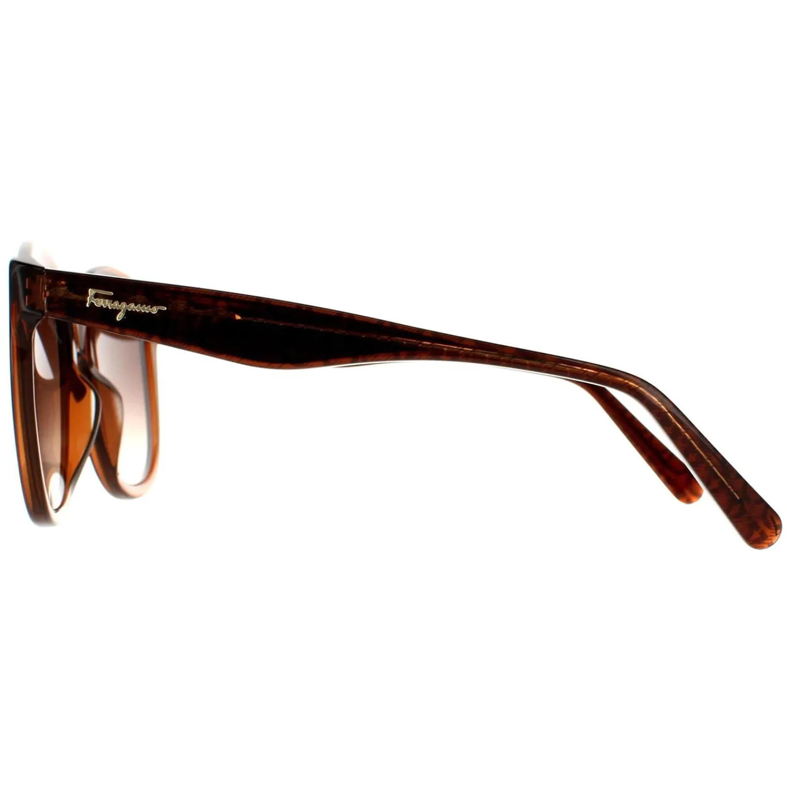 Salvatore Ferragamo Square^Sunglasses SF977S 210 Crystal Brown Brown Gradient