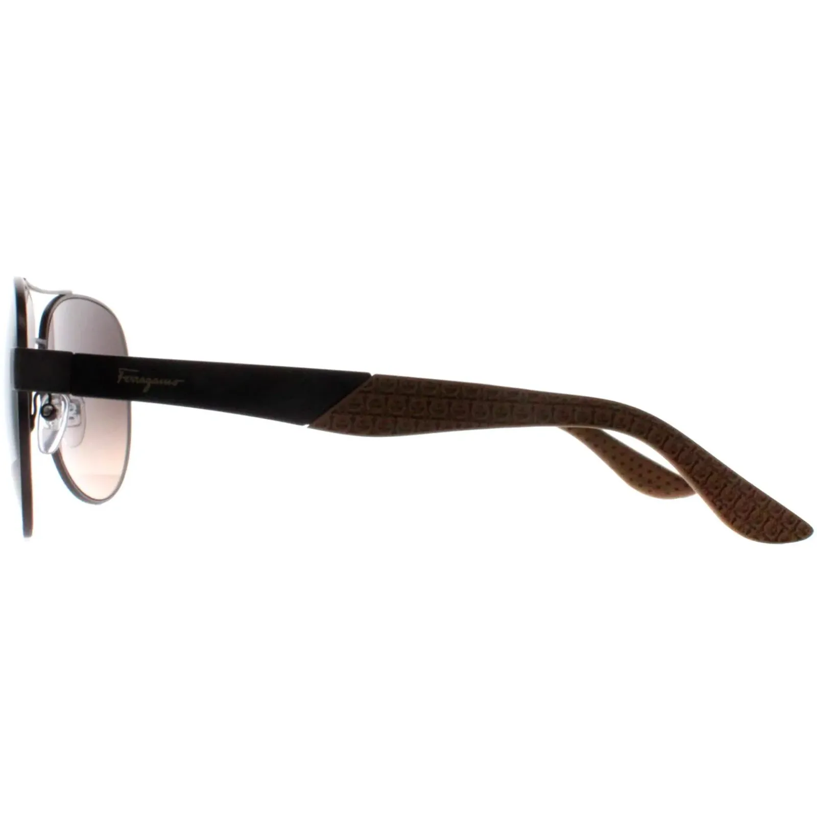 Salvatore Ferragamo Aviator^Sunglasses SF275S 071 Matte Dark Ruthenium Grey Br