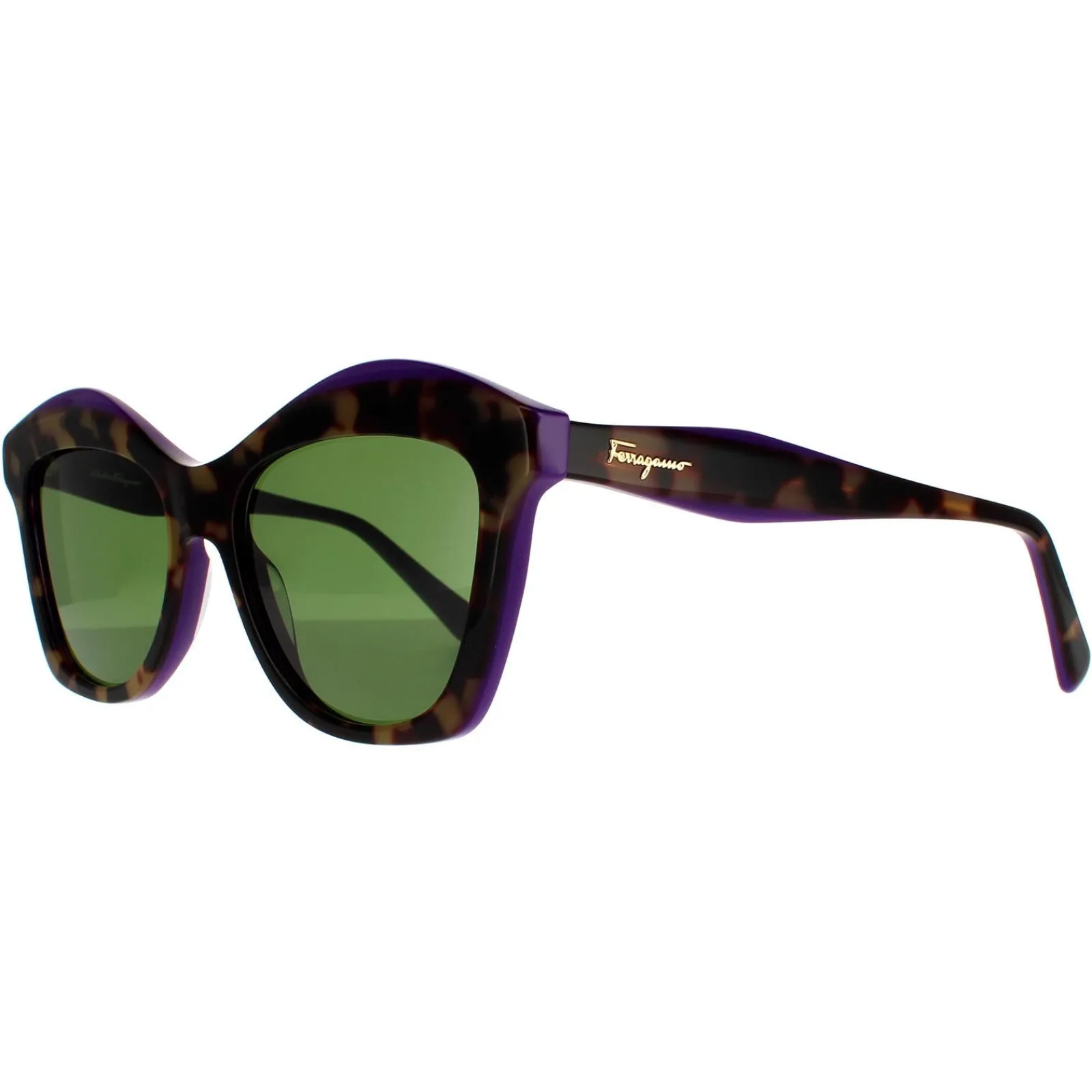 Salvatore Ferragamo Square^Sunglasses SF941S 227 Havana Vintage Violet Green