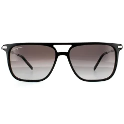 Salvatore Ferragamo Square^Sunglasses SF966S 001 Black and Silver Grey Gradie