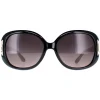 Salvatore Ferragamo Oval^Sunglasses SF668 001 Black Taupe Brown Gradient