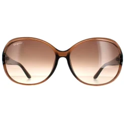 Salvatore Ferragamo Oval^Sunglasses SF770SA 213 Light Brown Brown Gradient