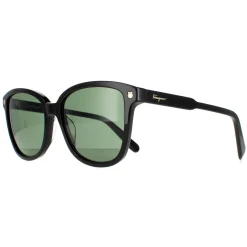 Salvatore Ferragamo Square^Sunglasses SF815S 001 Black Green