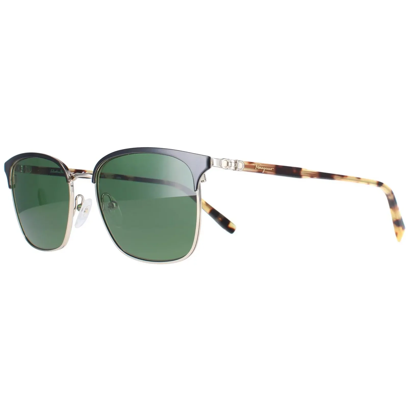 Salvatore Ferragamo Square^Sunglasses SF180S 017 Black With Shiny Gold Tortoi