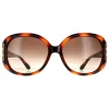 Salvatore Ferragamo Oval^Sunglasses SF668 238 Tortoise Brown Gradient