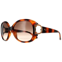 Salvatore Ferragamo Oval^Sunglasses SF668 238 Tortoise Brown Gradient