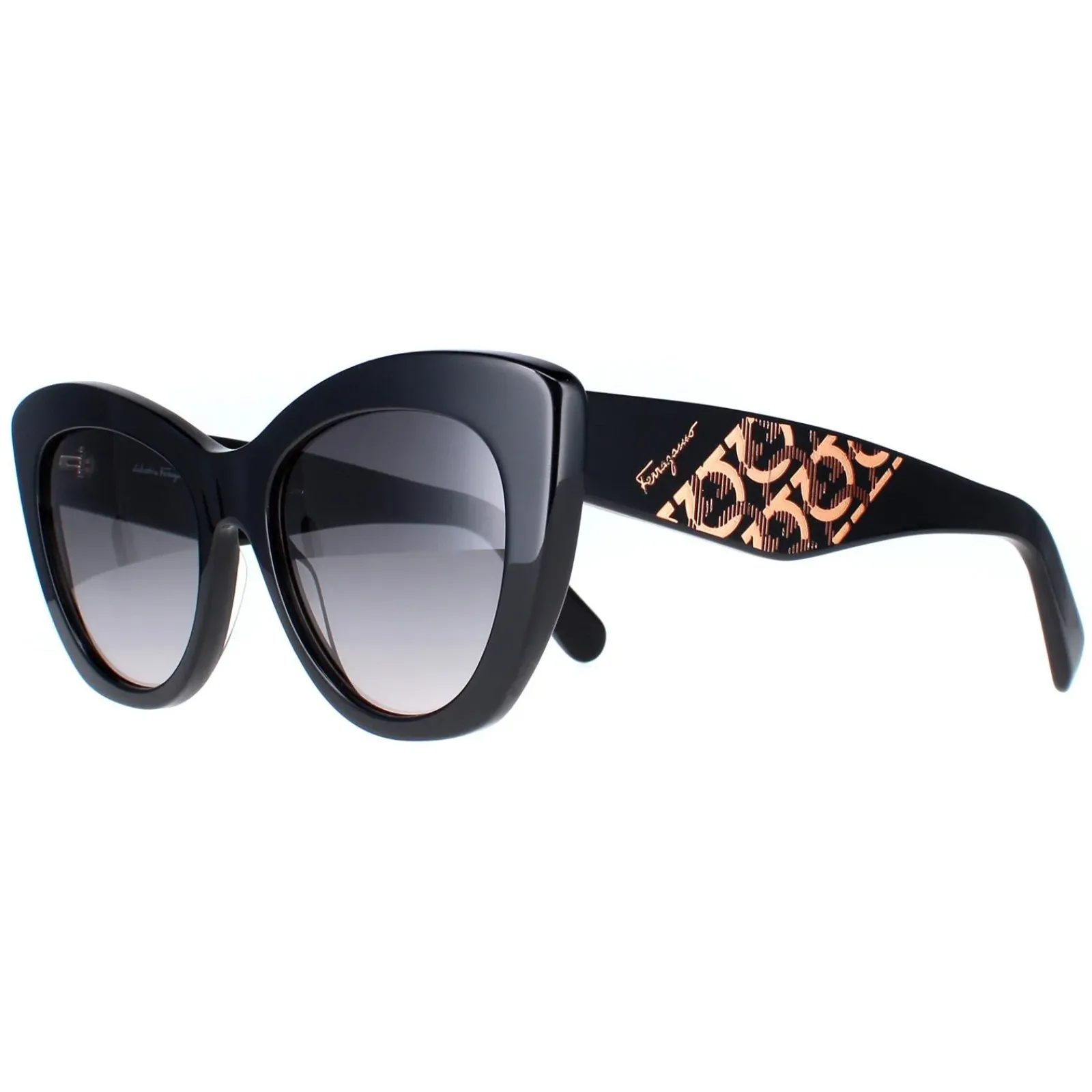 Salvatore Ferragamo Cat-Eye^Sunglasses SF1022S 001 Black Grey Gradient