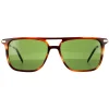 Salvatore Ferragamo Square^Sunglasses SF966S 216 Striped Brown Solid Green