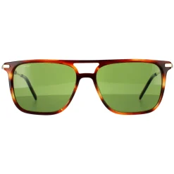 Salvatore Ferragamo Square^Sunglasses SF966S 216 Striped Brown Solid Green