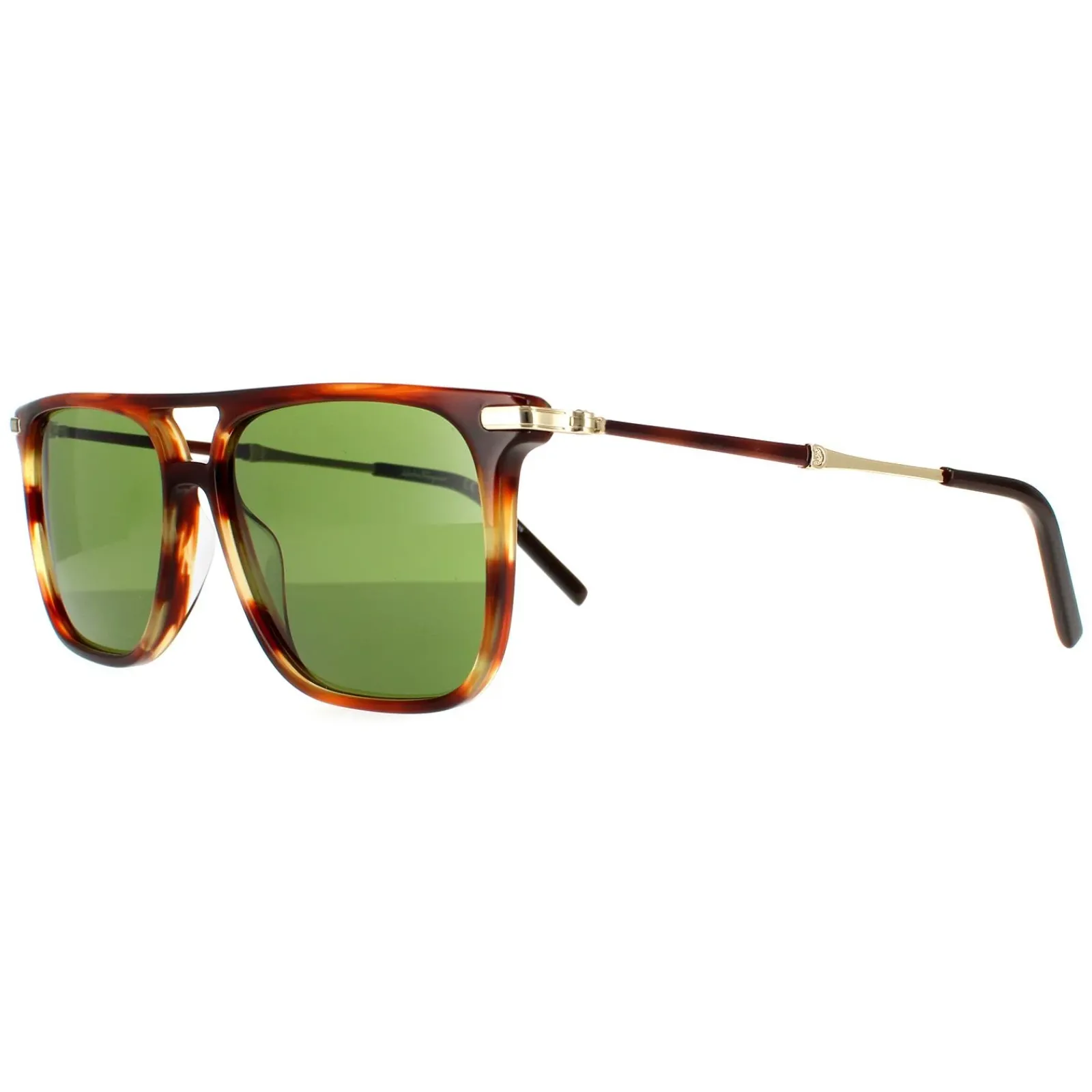 Salvatore Ferragamo Square^Sunglasses SF966S 216 Striped Brown Solid Green