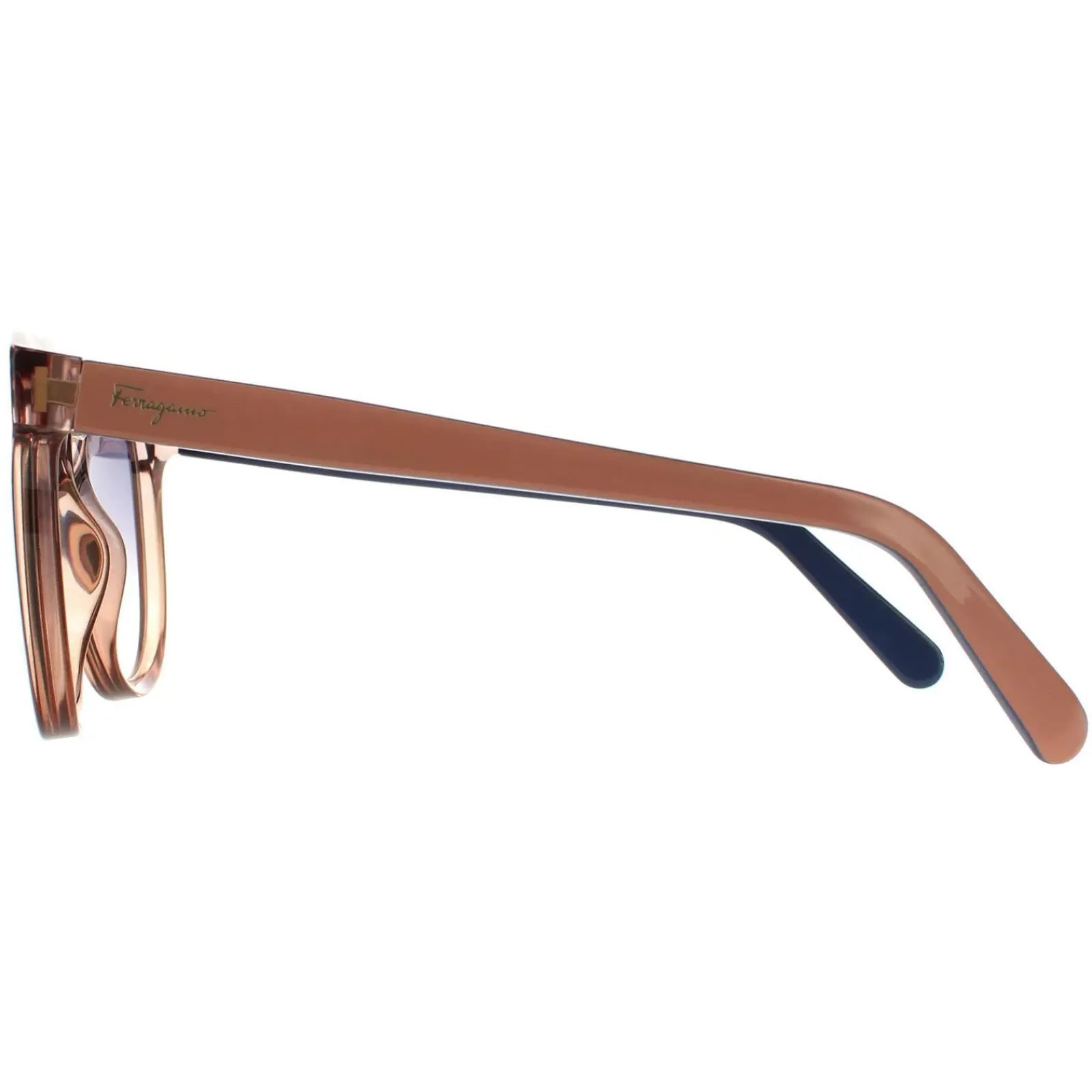 Salvatore Ferragamo Oval^Sunglasses SF833S 290 Crystal Nude Beige Light Gre