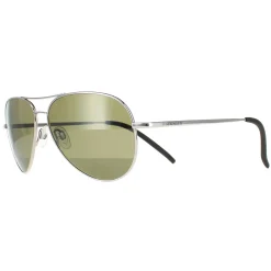 Serengeti Aviator|Aviator^Sunglasses Carrara Small SS016001 Shiny Silver Polarized Gre