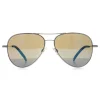 Serengeti Aviator^Sunglasses Carrara 8553 Silver Green Gradient Polarised