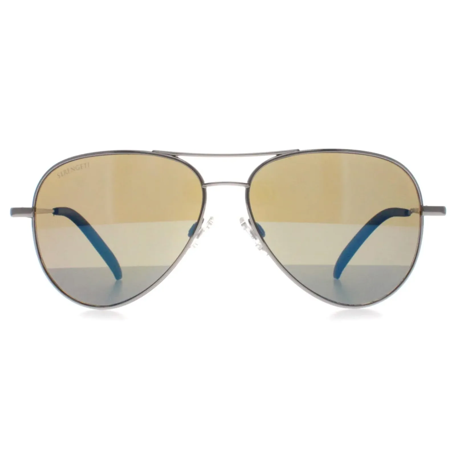 Serengeti Aviator^Sunglasses Carrara 8553 Silver Green Gradient Polarised