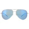 Serengeti Aviator|Aviator^Sunglasses Carrara 8547 Shiny Silver Mineral Polarized 555nm