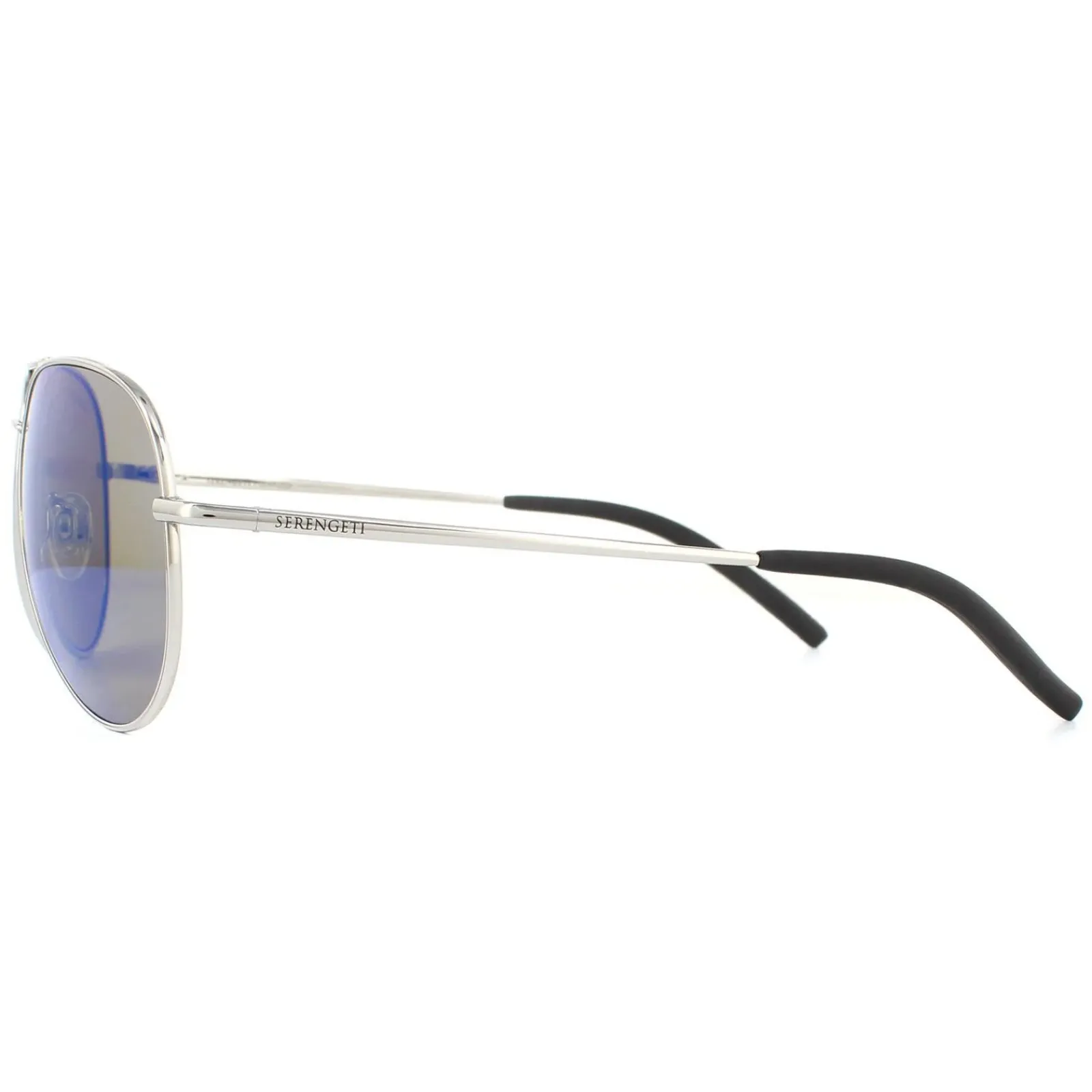 Serengeti Aviator|Aviator^Sunglasses Carrara 8547 Shiny Silver Mineral Polarized 555nm