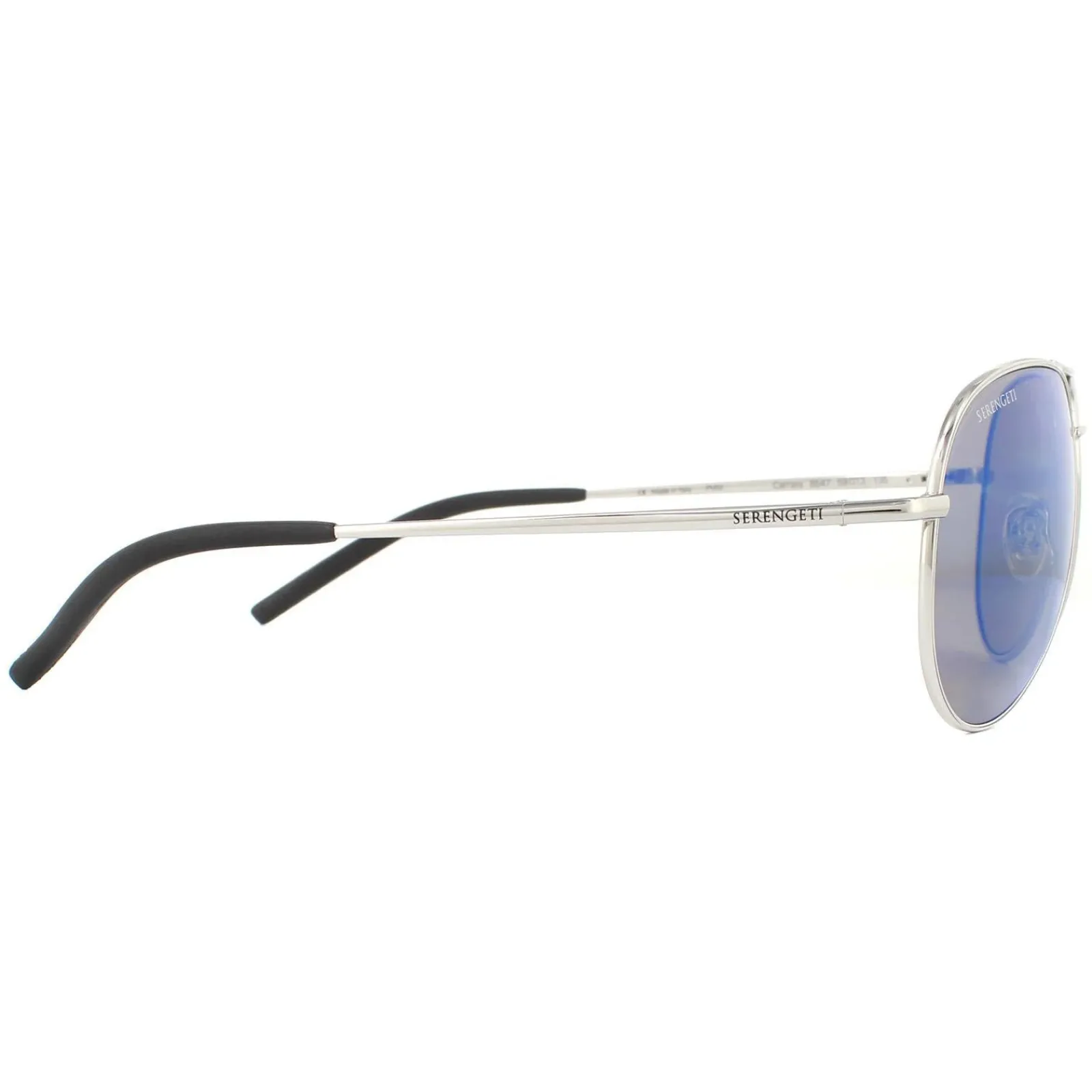 Serengeti Aviator|Aviator^Sunglasses Carrara 8547 Shiny Silver Mineral Polarized 555nm