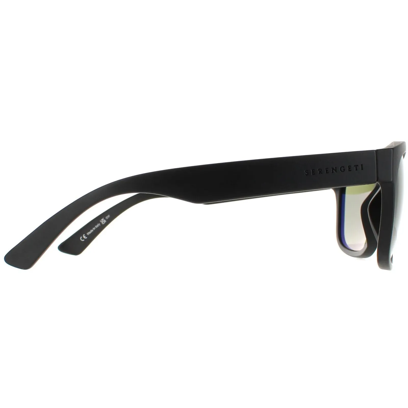 Serengeti Square|Square^Sunglasses Chandler SS557005 Matte Black Saturn Green 555nm