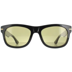 Serengeti Square|Square^Sunglasses Foyt SS549005 Shiny Black Transparent Layer Green