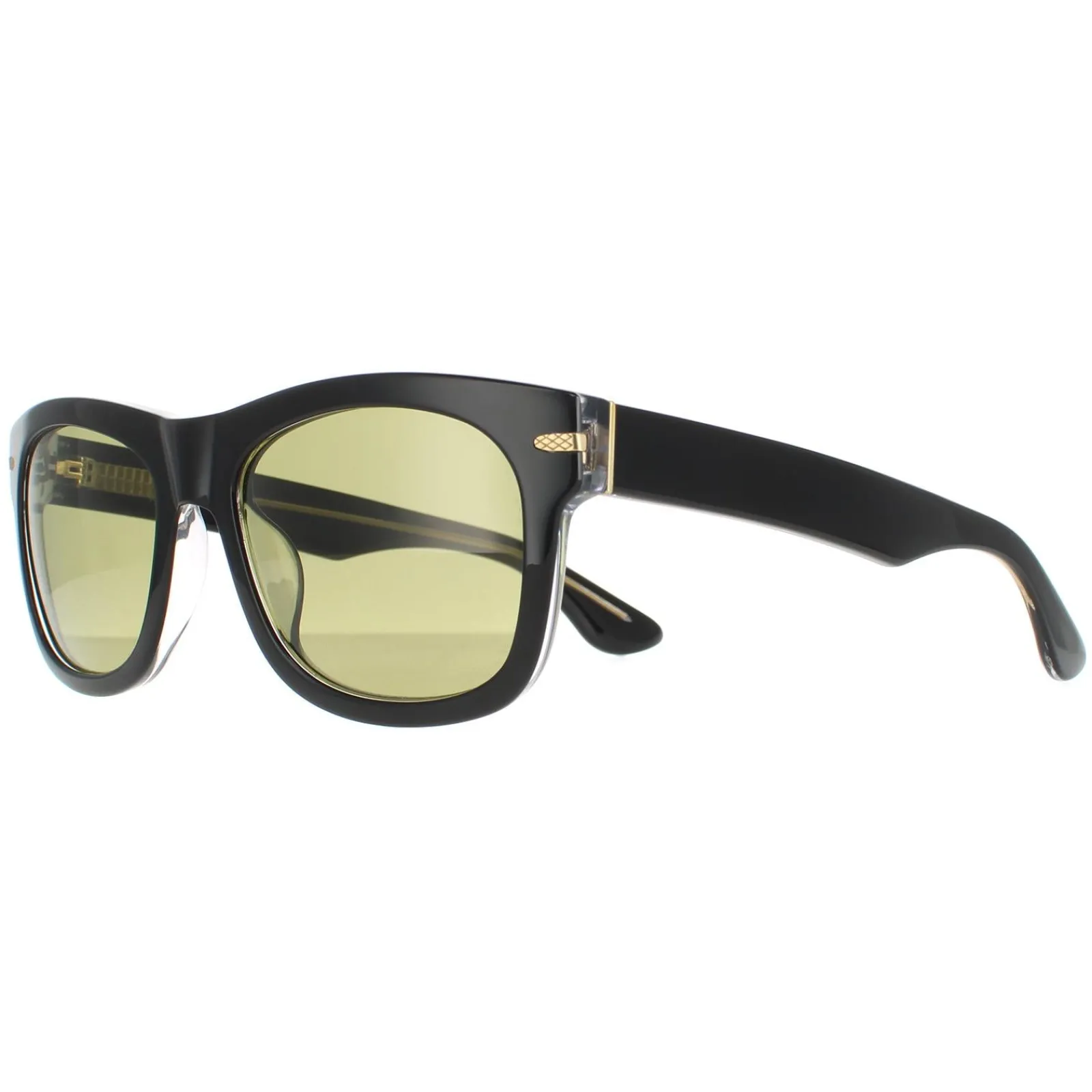 Serengeti Square|Square^Sunglasses Foyt SS549005 Shiny Black Transparent Layer Green