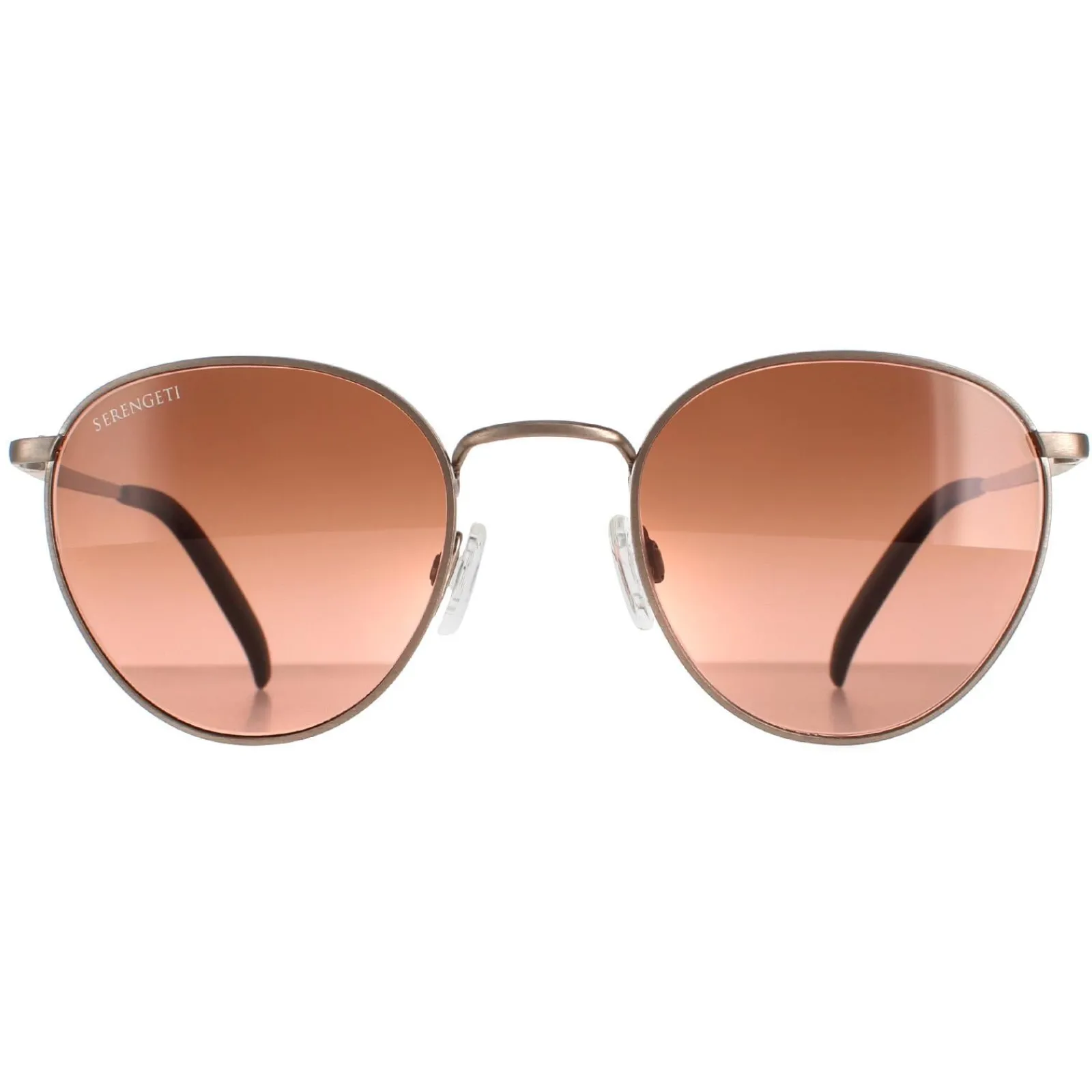 Serengeti Round^Sunglasses Hamel 8928 Brushed Bronze Mineral Polarized Drive