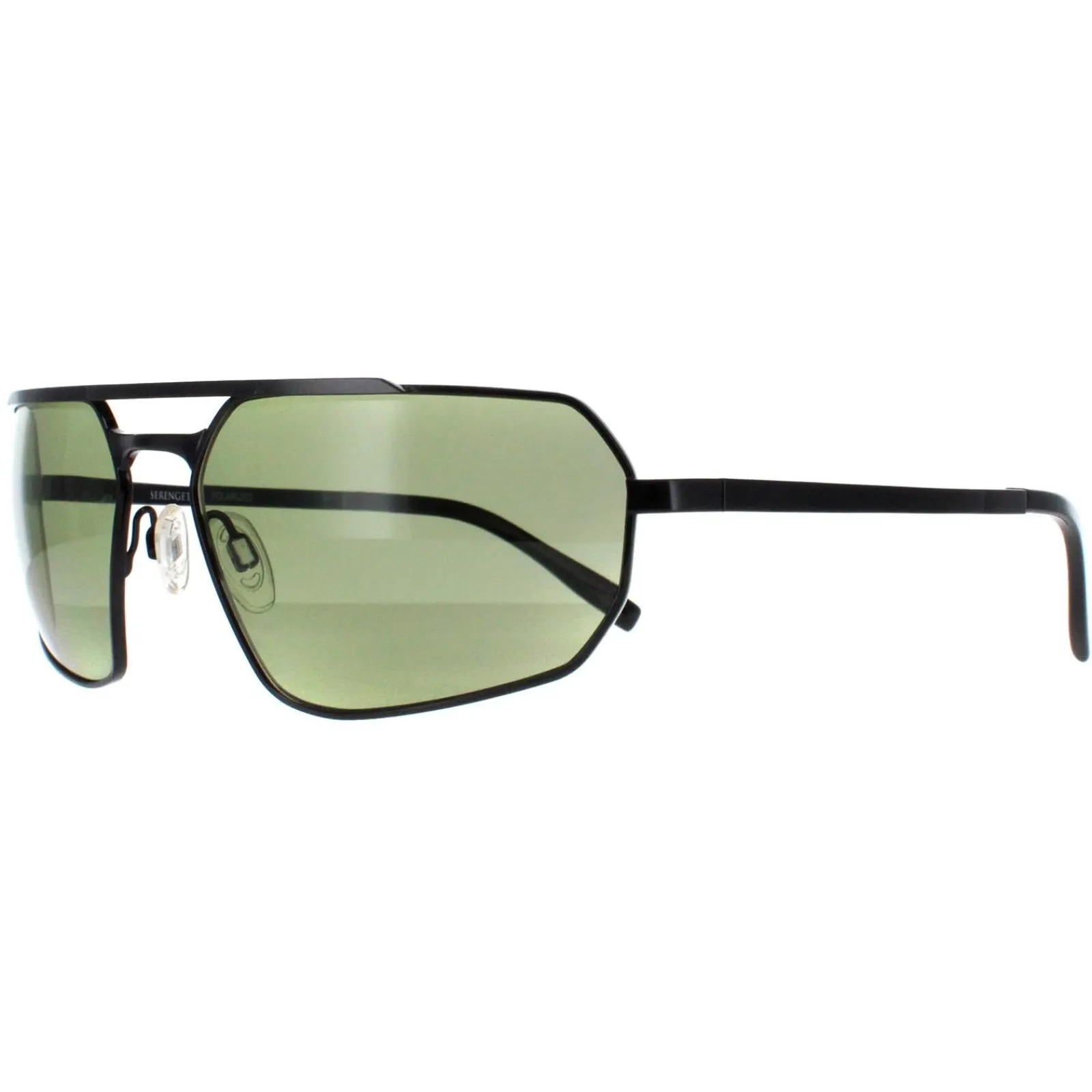 Serengeti Polarised|Rectangle^Sunglasses Hinkley SS570003 Shiny Black Transparent Layer Mi
