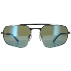 Serengeti Polarised|Rectangle^Sunglasses Hinkley SS570006 Shiny Silver Saturn 555nm Blue P