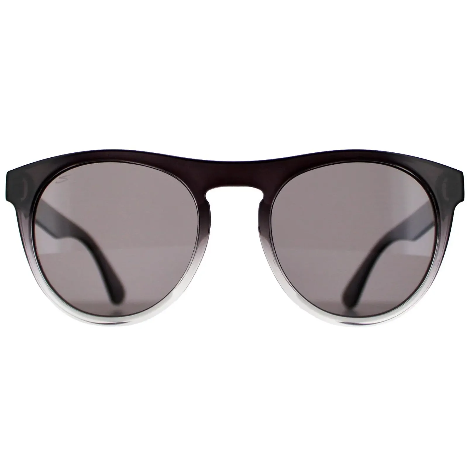 Serengeti Round^Sunglasses Kingman SS572005 Shiny Black to Clear Saturn Pola