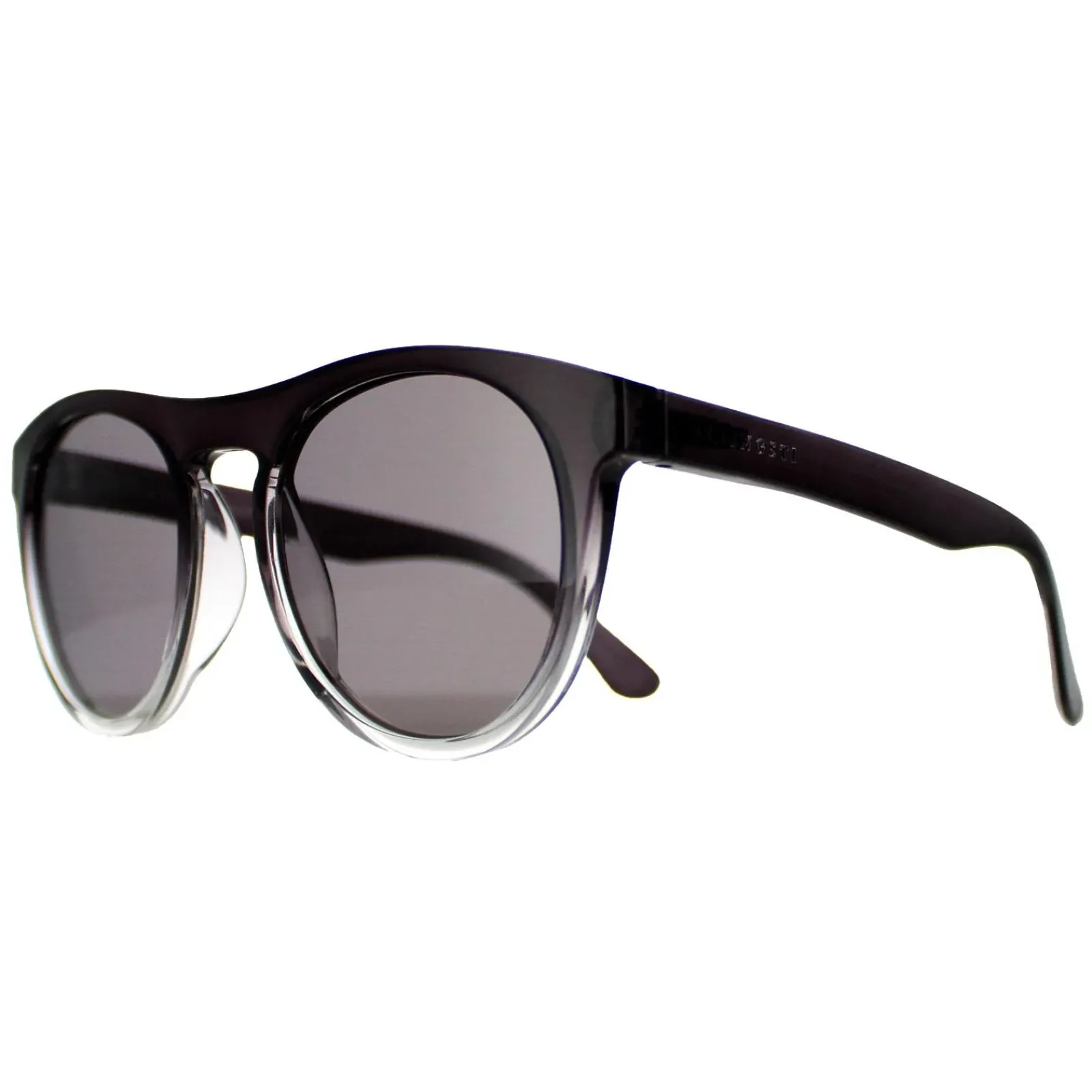 Serengeti Round^Sunglasses Kingman SS572005 Shiny Black to Clear Saturn Pola