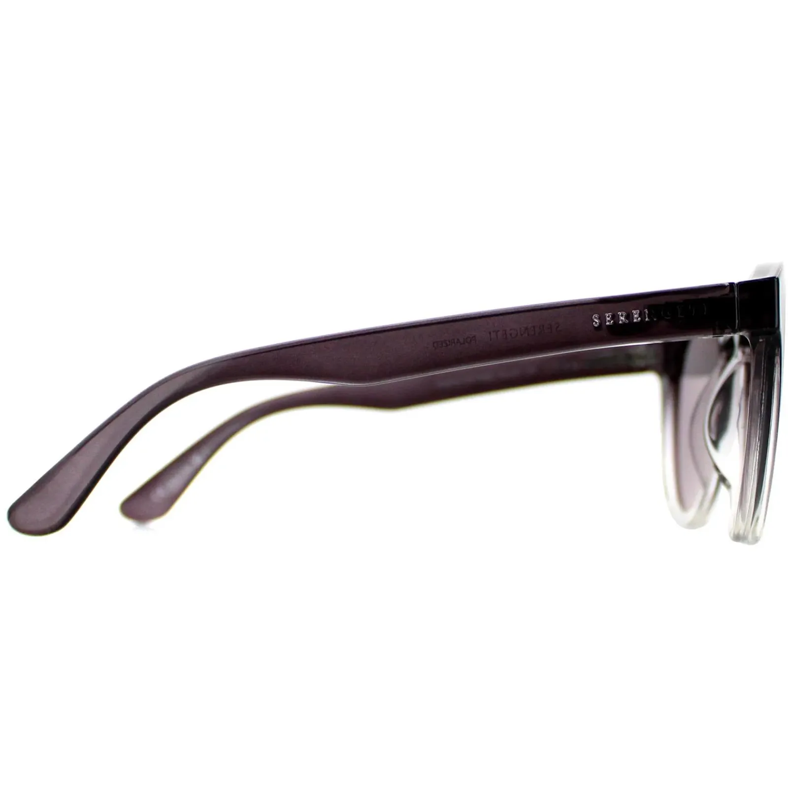 Serengeti Round^Sunglasses Kingman SS572005 Shiny Black to Clear Saturn Pola