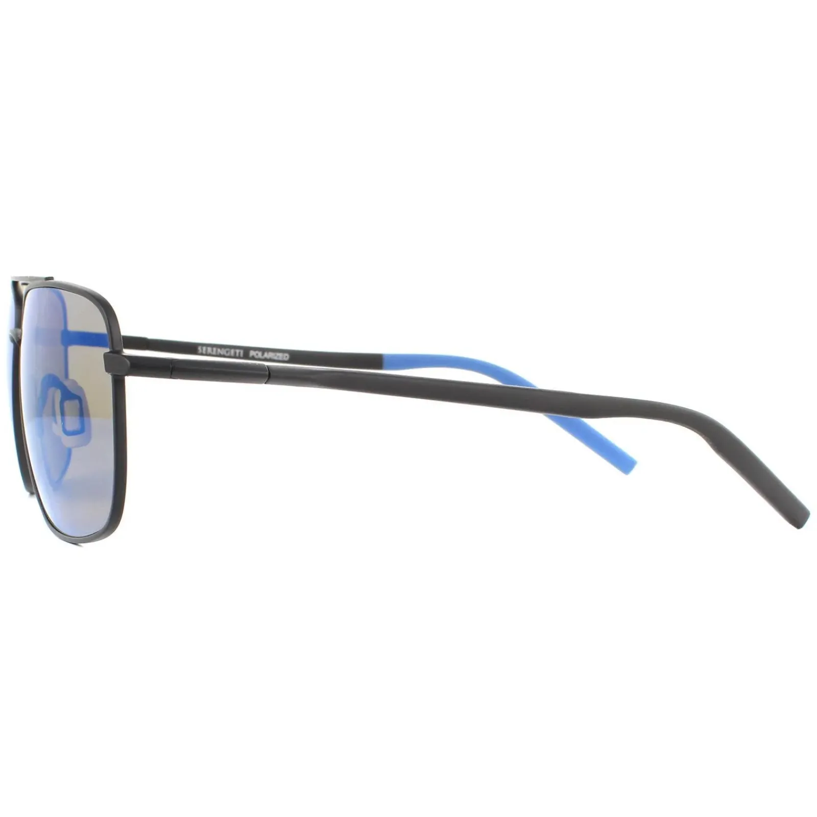 Serengeti Aviator^Sunglasses Tellaro 8819 Matte Black Blue Mineral Polarized 5